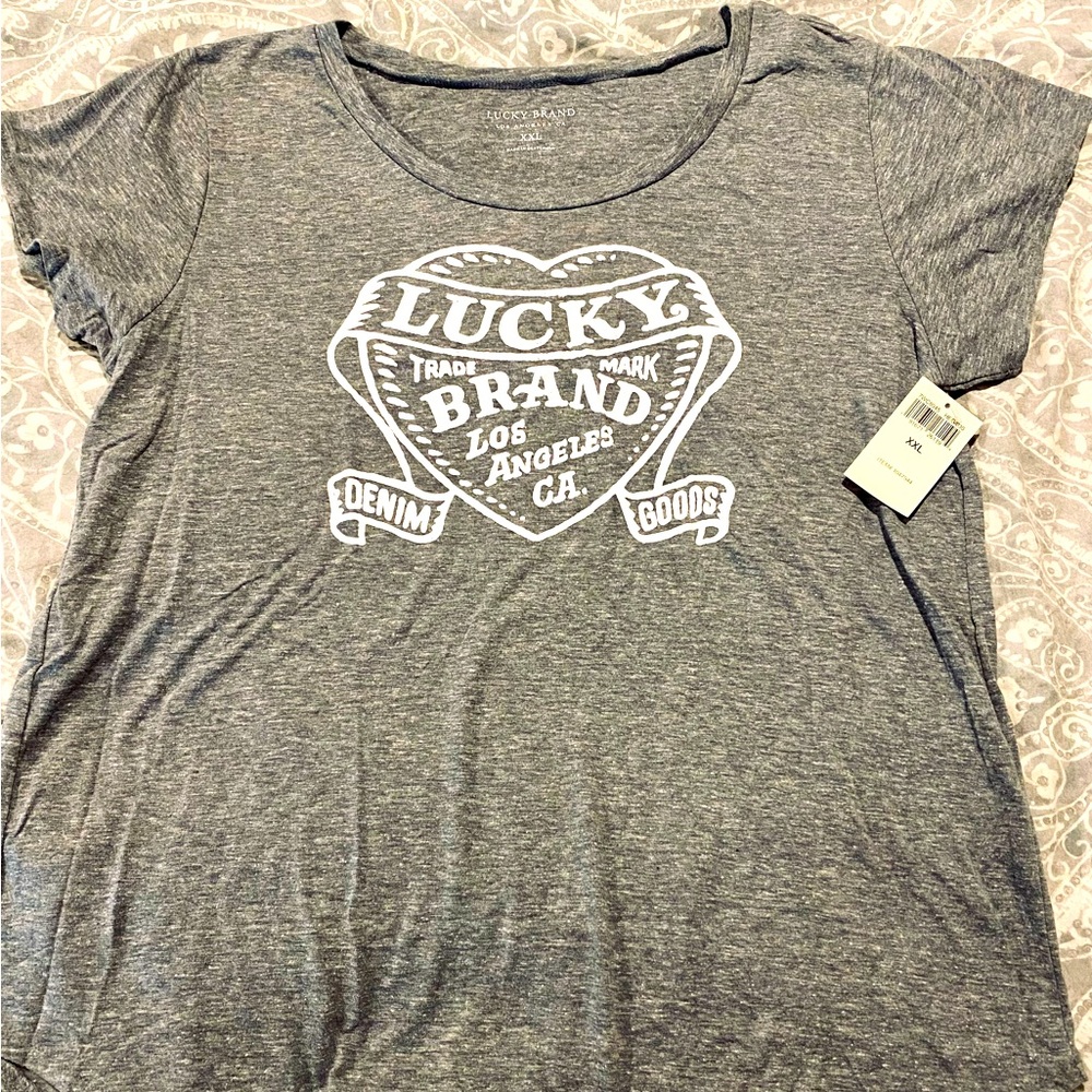 Women’s xxl Lucky Brand t-shirt NWT never worn heather gray